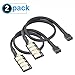 Electop 2 Pack 4 Pin PWM Fan Splitter Hub Cable,4 Way Black Sleeved Braided Fan Power Cable 12V Computer Fans（15.1 Inch） primary