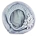 Women Winter Warm Cap Knitted Hat Rabbit Fur Headgear Headdress (Gray)