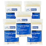 LINE2design Triangular Bandage First Aid Bandage Fracture Fixation Emergency 5Pk