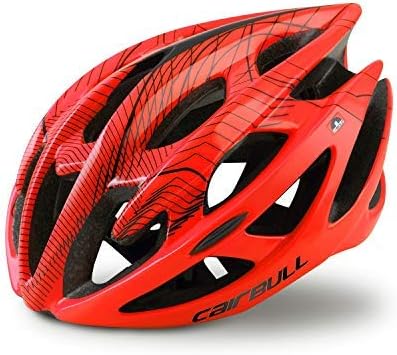 Cairbull Black Men/Women Intergrally-molded Cycling Helmet Bike Racing Helmet CB-01 with Storage Backpack M/L 52-62 cm Red