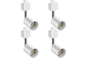 TAYSING Track Lighting Heads H Type Halo Track Light Fixtures Adjustable Rotatable Compatible H Type 3-Wire Single Circuit Track Systems for PAR20, R20, PAR30, BR30, BR40, PAR38 Light Bulb(White, Gu10)