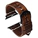 Carty Oil Wax Leather Strap Smart Watchband Compatible with Apple Watch Band Iwatch Bands 38mm Mens Series 3/2/1 Retro Brown