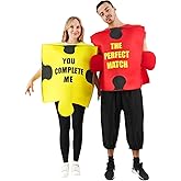 EraSpooky Unisex Adult Couples Puzzle Costume 2 Pc Tunic Halloween Family Costume One Size Set