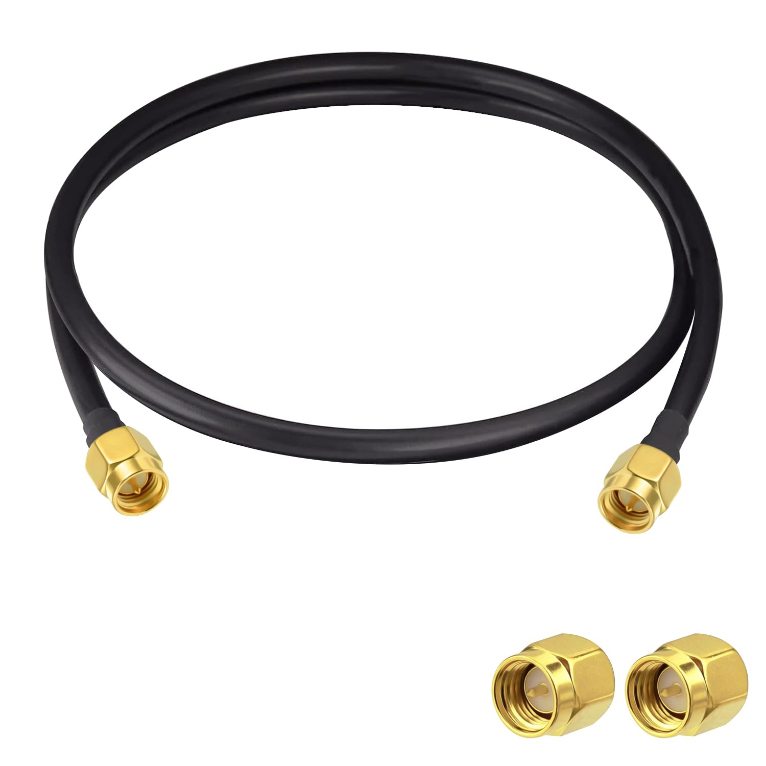 Vecys SMA Antenna Extension Cable SMA Male to Male Pigtail Cable WLAN Antenna Cable RG58 3ft/1M for WiFi Wireless Network 2G 3G 4G Antenna Router GSM Bluetooth WLAN LAN