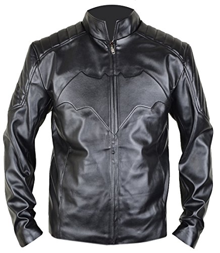 MSHC Batman Arkham Knight Black Leather Jacket with Bat logo