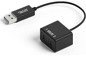 Cubilux USB A to Dual TOSLINK Optical Audio Splitter, USB Type A to Double SPDIF Converter, USB 2-Way S/PDIF Adapter Compatible with Lenovo Dell HP Laptop Computer Surface