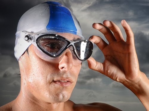 Cressi Planet Swim Goggles, Clear/White/Lilac, Clear lens