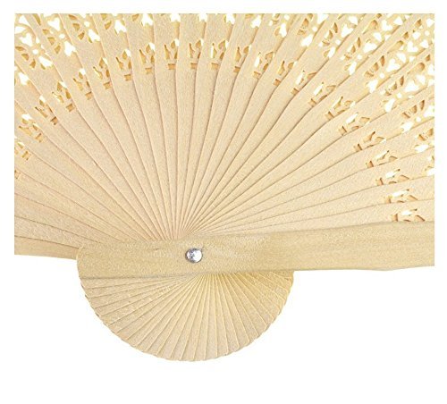 Mcupper-Chinese Sandalwood Fan (Set of 48 pcs) - Baby Shower Gifts & Wedding Favors