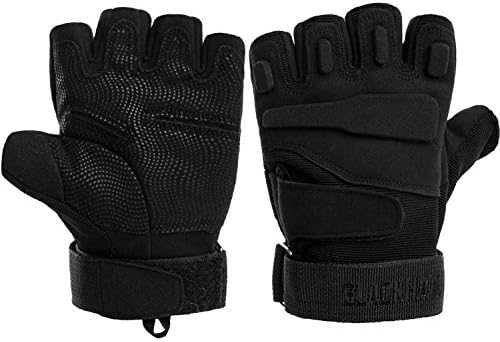 Plizza Anti-slip Weight Lifting Gloves With Wrist Wrap Support for Gym workout, fitness, Cross Training, Bodybuilding, Callus and Blister Protection Best for Men &amp; Women ( pair ) (Black, Large)