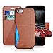 Taken iPhone 8 / iPhone 7 Leather Wallet Case with Cards Slot and Metal Magnetic, Slim Fit and Heavy Duty, Plastic Flip Case/Cover with Rubber Edge, for Women, Men, Boys, Girls, 4.7 Inch Dark Brown