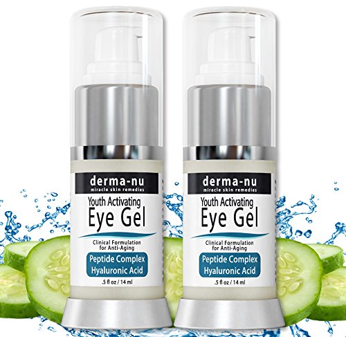 Anti Wrinkle Eye Cream â€“ 2 Pack Eye Gel Treatment for Wrinkles, Puffy Eyes & Dark Circles Under Eyes | Peptides + Hyaluronic Acid + Cucumber + Amino Acids