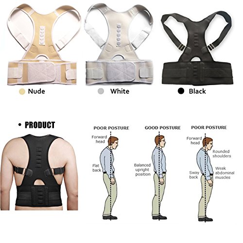 AP Shop, Magnetic Therapy Posture Corrector Brace Shoulder Back Support Belt for Men/Women Braces & Supports Belt Shoulder Posture.(Nude Color/X large size)
