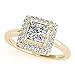 TVS-JEWELS Princess Gold Solitaire With Accents Engagement Ring In 14k Gold Plated Sterling Silver Princess Cut (5)