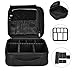 ibeacos Travel Makeup Bag Large Cute Cosmetic Bag for Women Leather Makeup Case Professional Cosmetic Train Case Organizer with Adjustable Dividers for Cosmetics Make Up Tools Toiletry Jewelry,Black