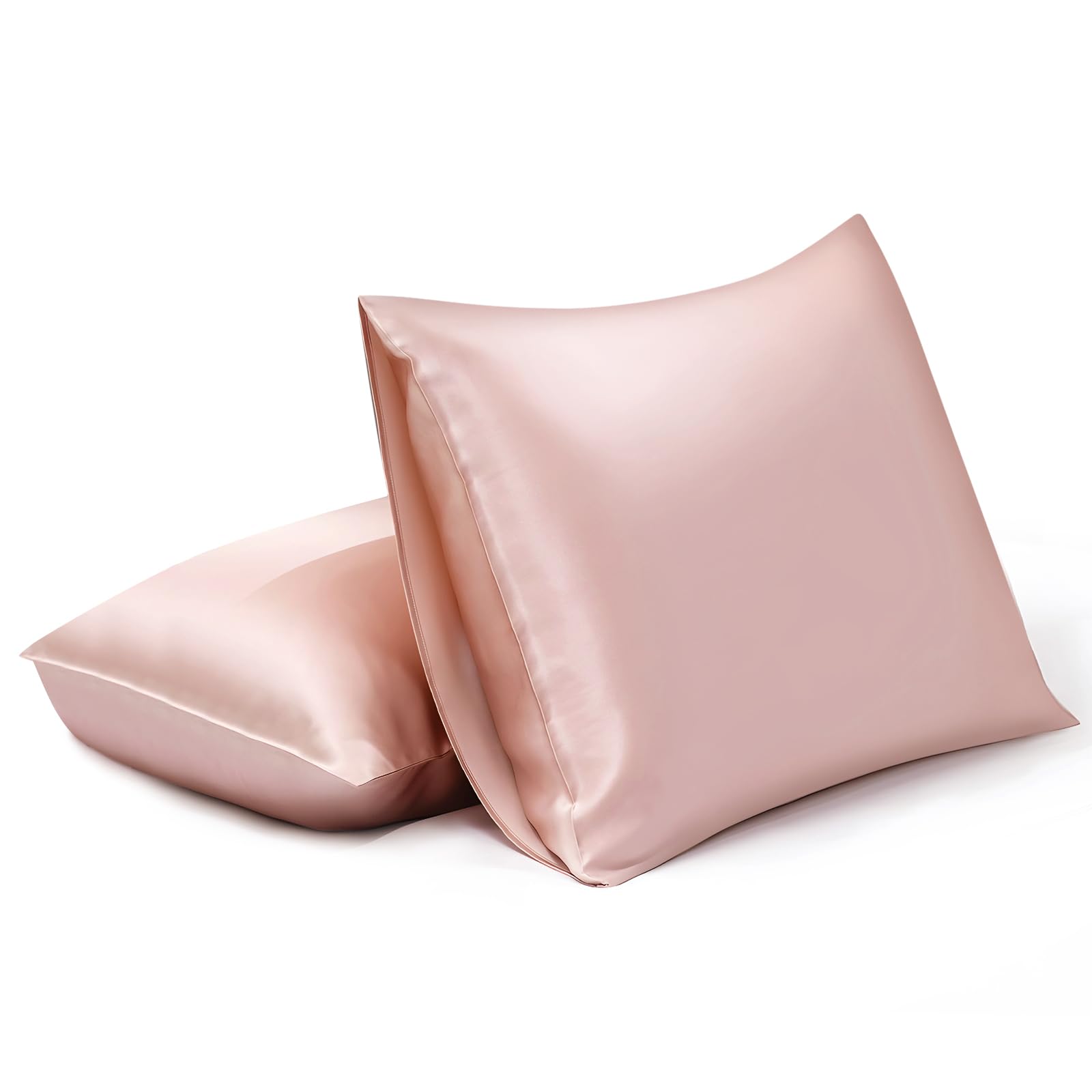 SILKTALE Mulberry Silk Pillowcase Set of 2 for Hair and Skin No Zipper, Pink, Queen Size 50 x 75 cm, 100% Pure Mulberry Silk, 19 Momme