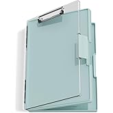 Hongri Clipboard with Storage, Green 8.5 x 11 Folder Nursing Side Opening, Heavy Duty with Dual Compartment, Smooth Writing for Teachers, Classroom, Size 13.3 x 9.4 x 1.5 in, Office & School Supplies
