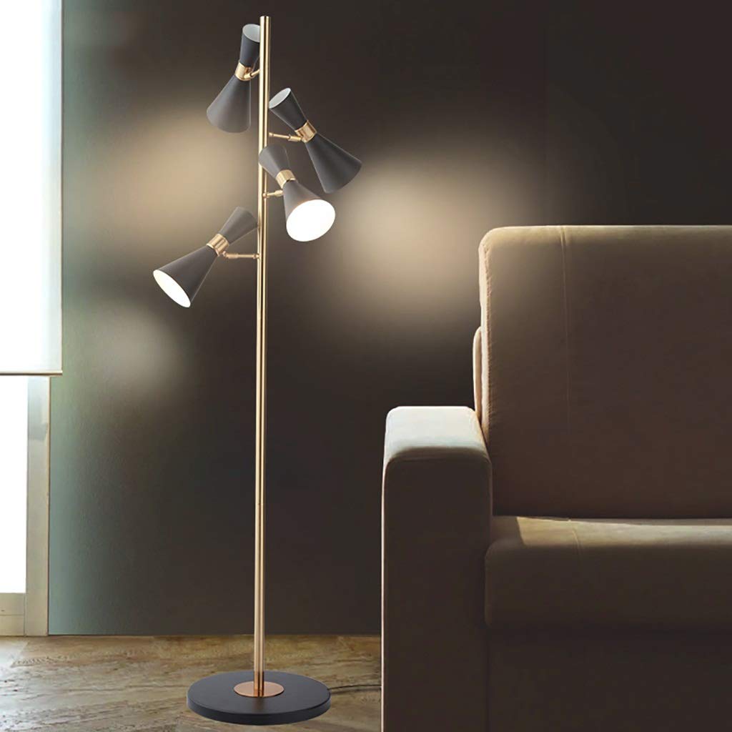 Tall Black Gold Mainstay Floor Lamp Modern Style Living
