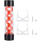 Yoidesu Water Cooling Reservoir G1/4 Threaded T Virus Cylindrical Cooler for Computer Water Cooling System, 200mm,Red/Green/Blue (Red)