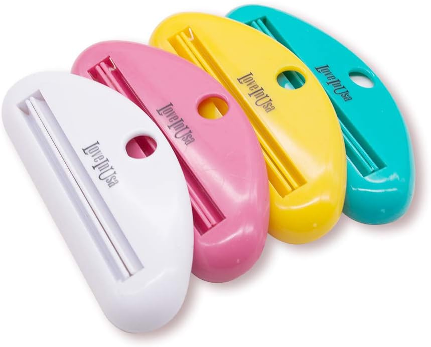 LOVEINUSA Toothpaste Tube Squeezer Dispenser- 4 Pack Random Colors: Home & Kitchen