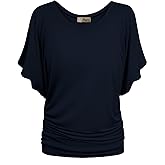 Hybrid & Company Womens Super Comfy Boat Neck Dolman Top Shirt