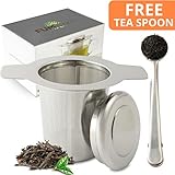 Tea Infuser - Luxury High Quality 304 Stainless Steel Strainer With Extra Fine Mesh - Perfect For Cup Brewing Your Loose Leaf Tea - Free Tea / Coffee Scoop