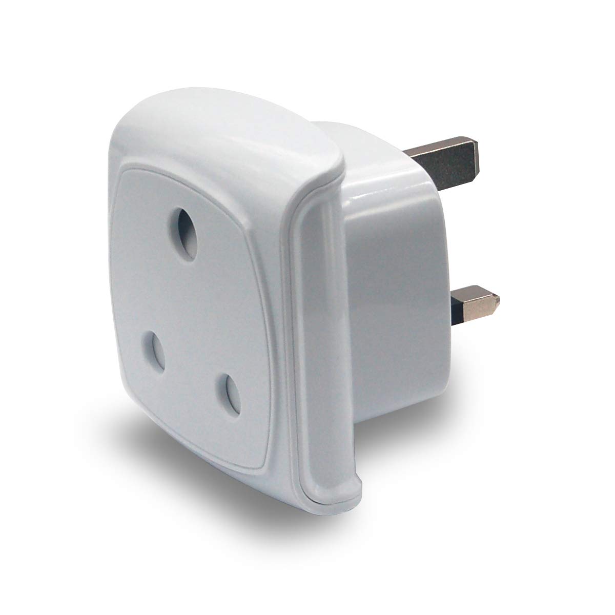 South Africa Plug Type M (NOT for Indian Type D plug) Adapter Convert to UK Socket, BS 8546 Approved, Safety Protection Design, Flame Proof, 13A Fuse with Safety Shutter (1 Piece, White)