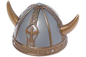 U.S. Toy Child Size Horned Silver Plastic Viking Helmet