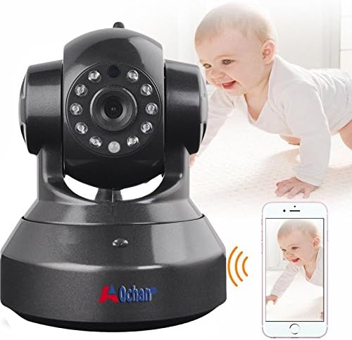 A0CHAN HD 960P Wireless Network WiFi IP Camera Indoor Security Webcam Night Vision P2P Onvif CCTV Baby Monitor For Mobile Phone Remote Monitoring Two Audio Support Maximum of 64G TF Card(Black)