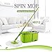 Delidge Twirl Wet Spin Mop and Bucket System for Floor Cleaning,Double Drive Stainless Steel Handlebar+Basket+Bucket+Mop Head, Easy Wring Microfiber Spin Mop