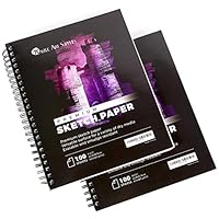 Castle Art Supplies Artists Sketch Books (2 Sketch Pad Pack) 9" x 12", 200 Sheets of Sketch Paper Ideal for Drawing and School Supplies - Acid Free and Excellent Value