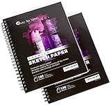 Castle Art Supplies Artists Sketch Books (2 Sketch Pad Pack) 9" x 12", 200 Sheets of Sketch Paper Ideal for Drawing and School Supplies - Acid Free and Excellent Value