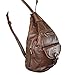 Women's Genuine Leather Sling Purse Handbag Convertible Shoulder Bag Tear Drop Backpack Mid Size Brown