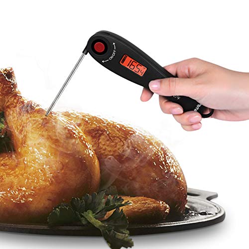 SUNAVO MT-23 Digital Instant Read Turkey Meat Thermometer With Backlight,Kitchen Cooking Food Candy Thermometer With Foldable Probe For BBQ Grill Smoker Baking