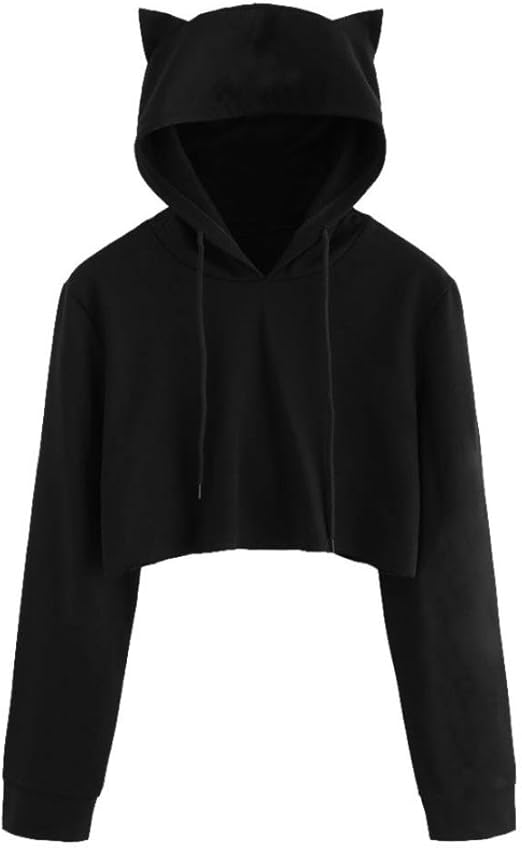 black hooded crop top