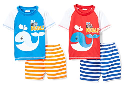 Sweet & Soft Baby Boys 4-Piece Rash Guard and Trunk Swimsuit Set (Infant/Toddler) (Whale, 18 Months)' - Thumbnail 3