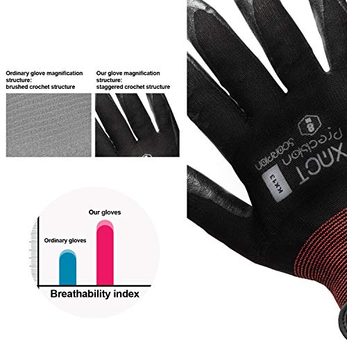 OCGIG Oily Work Gloves Nitrile Coated Industrial Grip Repair Safety Glove KX-13,XL - Thumbnail 3