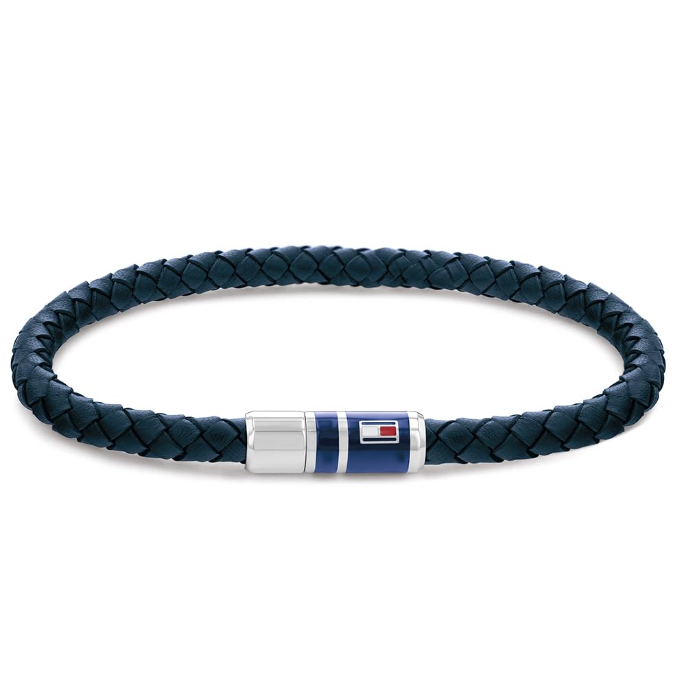 Tommy Hilfiger Jewelry Men's Braided Leather Bracelet Blue - 2790294