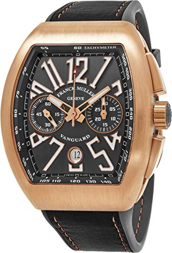 Franck-Muller-Vanguard-Mens-Rose-Gold-Automatic-Chronograph-Watch-Tonneau-Black-Face-with-Luminous-Hands-Date-and-Sapphire-Crystal-Swiss-Made-with-Tachymeter-Scale-V-45-CC-DT-5N-BR-NR