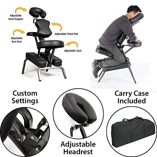 Ataraxia Deluxe Portable Folding Massage Chair w/Carry Case & Strap