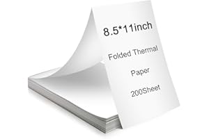 AIXIQEE Thermal Printer Paper 8.5 x 11 Inch(200 Sheets), Compatible with A80/A81 Thermal Portable Printer, Automatic Folded Printing Paper feed