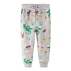 ZYUPHY Kinderbroek Jongens Meisjes School Trainingspak Joggingbroek Elastische Tailleband Katoenen Patroon Onderdems…