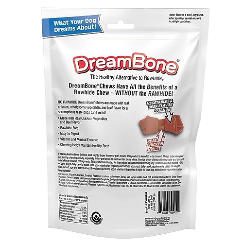 DREAMBONE MINI CHEWS, MADE WITH REAL BEEF, RAWHIDE-FREE CHEWS FOR DOGS, 24 COUNT
