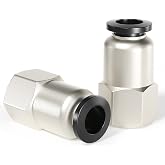TAILONZ 3/8" OD x 1/4" FNPT Push to Connect Straight Fitting 10Pcs | Copper&amp;Plastic, Silver, for PU/PA/PE/PVC, Pneumatics,Factories, Workshops,Automation,Assembly,Repair,Industrial,Machinery.