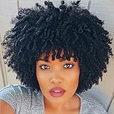 Natural Black Afro Wig Kinky Curly Short Hair Wigs For Black Women Cheap Wigs for African American Wigs with Free Wig Cap