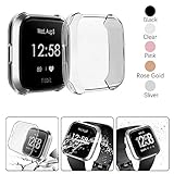 Compatible Fitbit Versa Lite Screen Protector Case, Besmon Soft TPU Watch Anti-Collision Case All-Around Protector Screen Rugged Bumper Case Cover for Fitbit Versa lite Smart Watch (Clear)