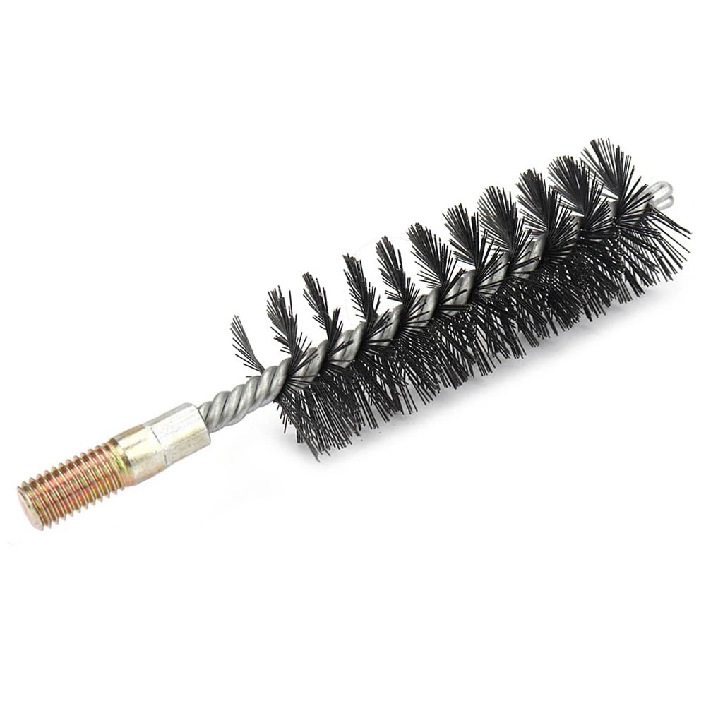 MiJunHD Steel Wire Tube Cleaning Brush, 40mm Round Chimney Cleaning Brush, M12 Thread Interface for Plumbing and Mechanical (1Piece)