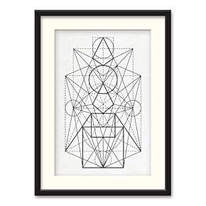 Black Paper Framed Canvas Wall Art for Living Room, Bedroom Abstract Geometric Canvas Prints for Home Decoration Ready to Hanging - 23x31 inches