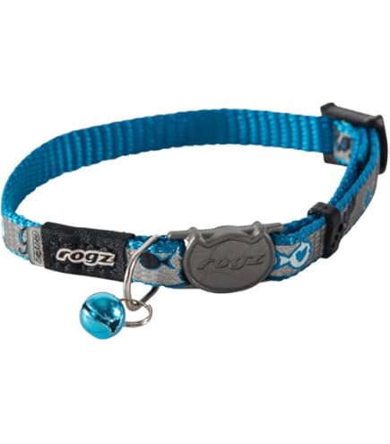 Rogz Catz Small Collare Gatto Con Fibbia Safeloc - Riflettente E Glow In The Dark, Taglia 20-31 Cm