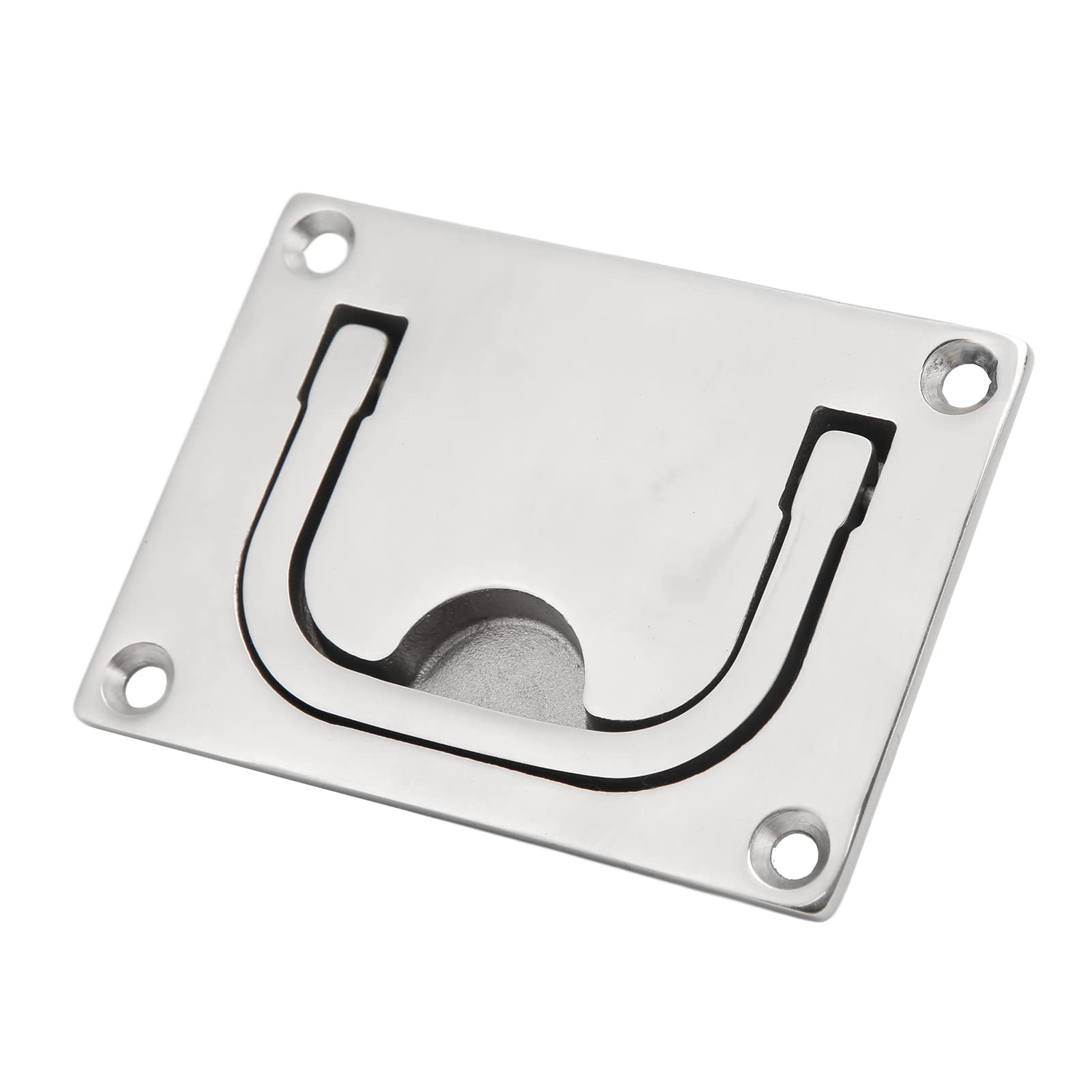 Buachois Hatch Lift Handle, Square Stainless Steel Deck Hatch Flush Handle Boat Lift Pull Handle, Mirror Polished Boat Hatchs Flush Recessed Lift Handle for Marine Boat Cabinet Door