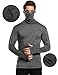 Coofandy Mens Slim Fit Underwear Thermal Turtleneck Pullover Thermal Sweaters,Dark Gray,Medium